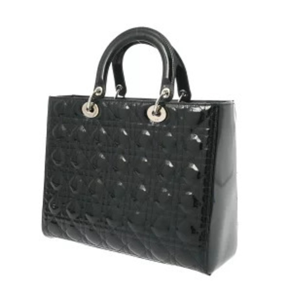 Dior LADY Cannage bag black Patent Vernis leather handbag - Picture 2 of 9